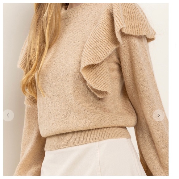 78 Soft Knit Ruffle Sweater Top - Picture 2 of 6